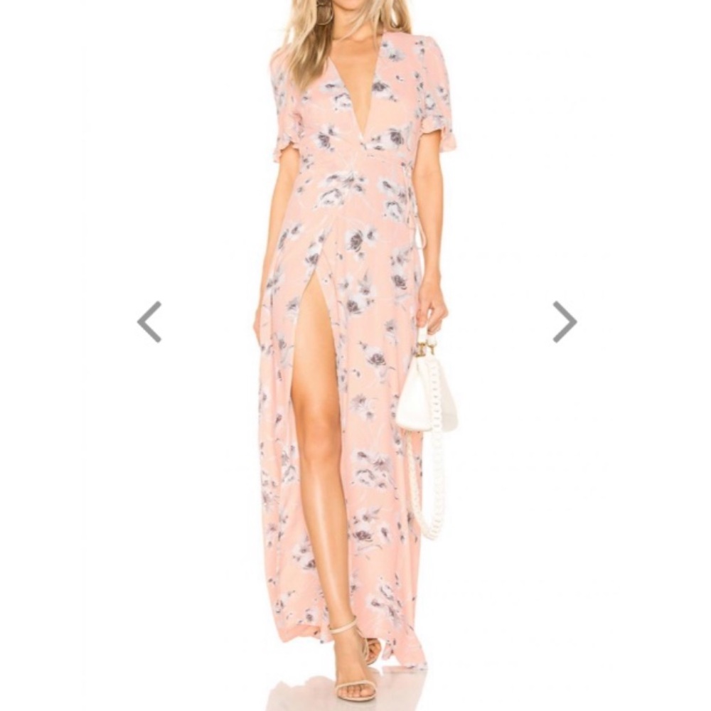 Revolve Pink Floral Maxi Dress